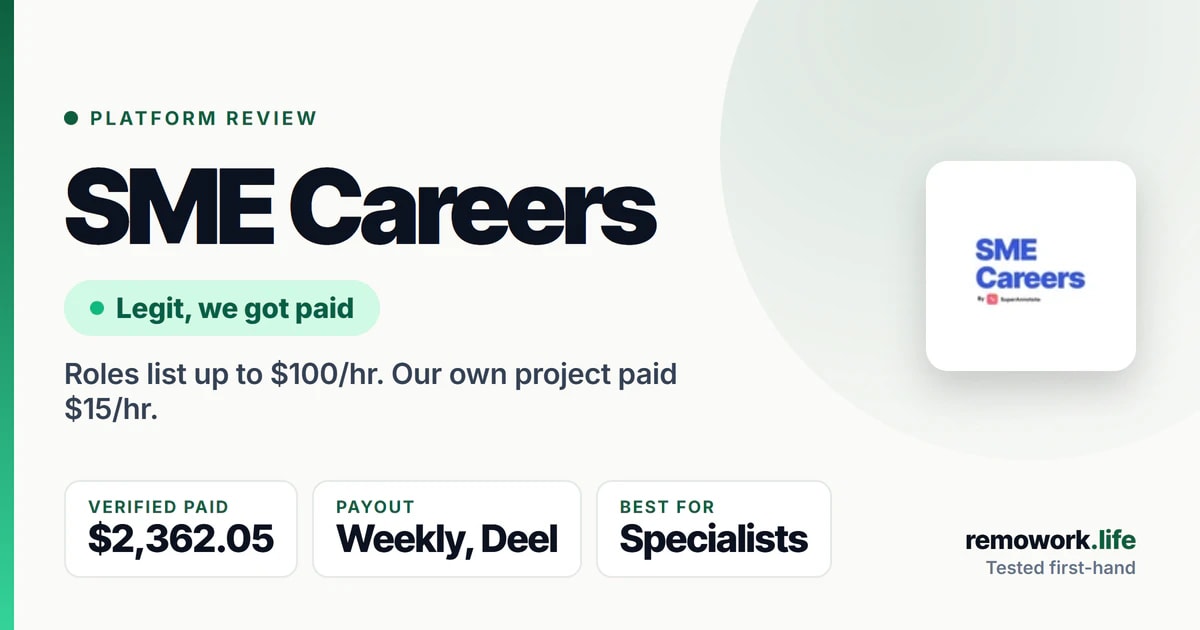 SME Careers Review 2026: Legit? Pay & How | RemoWork