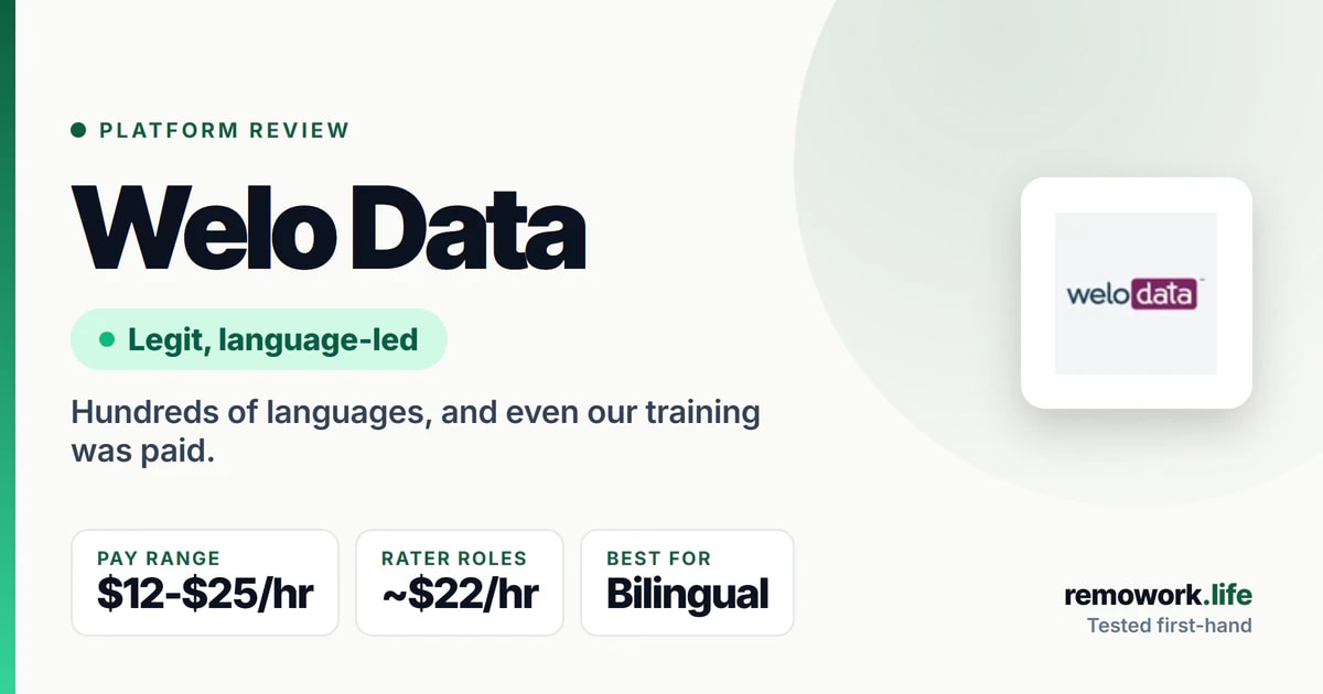 Welo Data Review 2026: Legit? Pay & How to Join | RemoWork