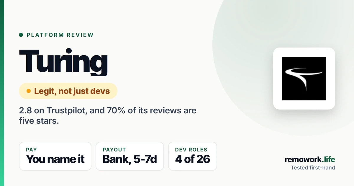 Turing Review 2026: Legit? Pay & Vetting | RemoWork