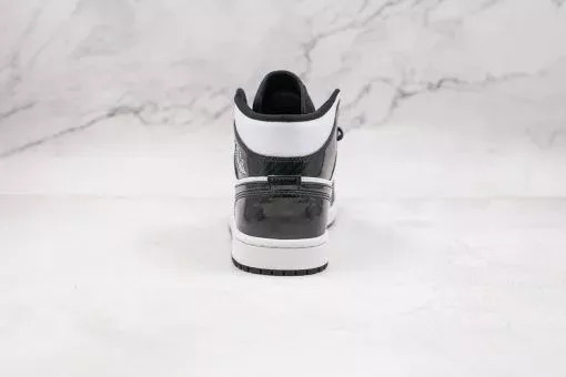 NIKE Air Jordan 1 Mid Black and white patent leather