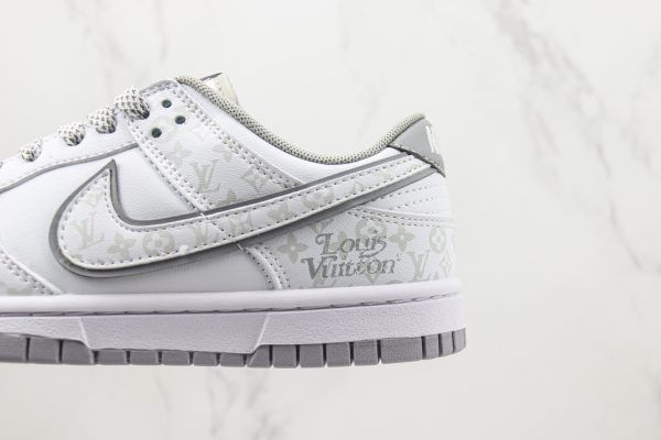 Louis Vuitton x Nike SB Dunk Low White Light Grey Sliver