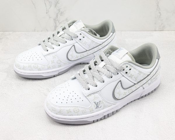 Louis Vuitton x Nike SB Dunk Low White Light Grey Sliver