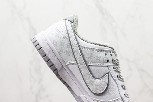 Louis Vuitton x Nike SB Dunk Low White Light Grey Sliver