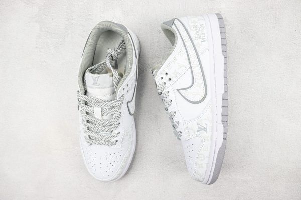 Louis Vuitton x Nike SB Dunk Low White Light Grey Sliver
