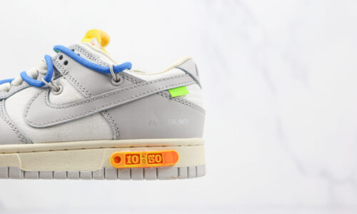 NIKE Off-White x Nike Dunk Low’50’ White grey dark blue shoelace