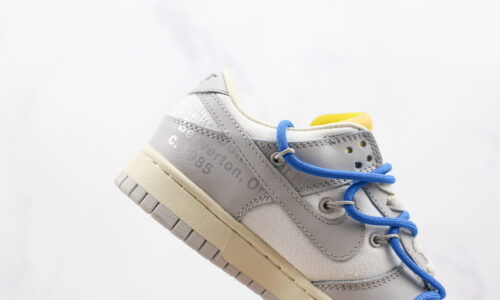 NIKE Off-White x Nike Dunk Low’50’ White grey dark blue shoelace