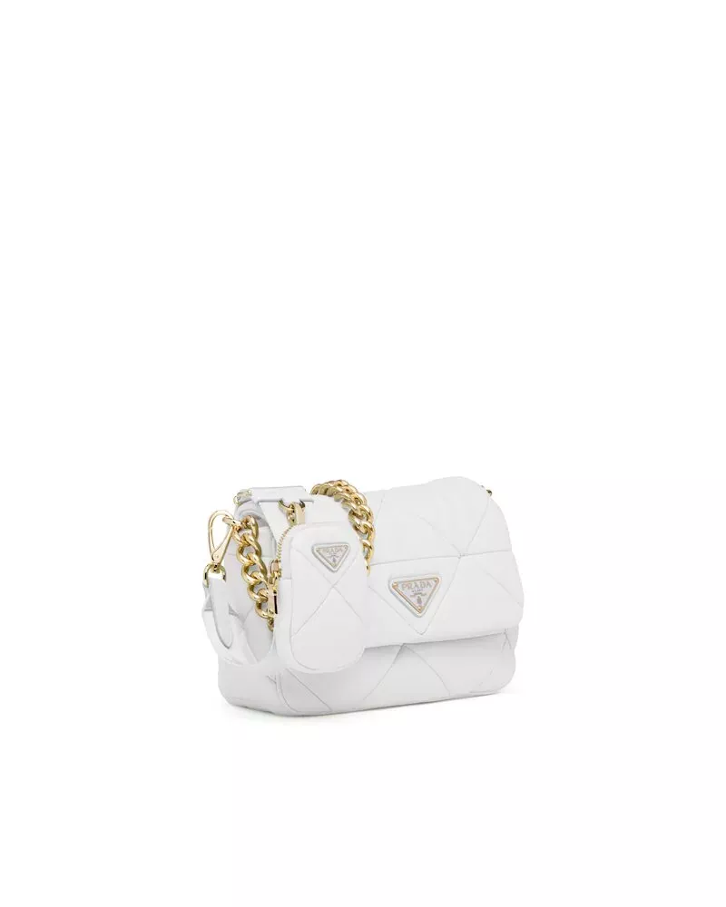 PRADA SYSTEM NAPPA LEATHER PATCHWORK BAG WHITE