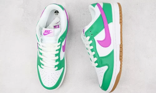 Nike Dunk Low White Stadium Green Fuchsia