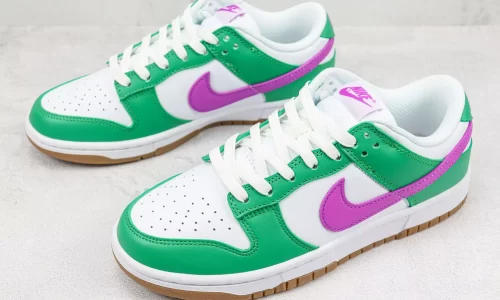 Nike Dunk Low White Stadium Green Fuchsia