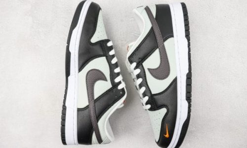 Nike Dunk Low Grey Black Orange Mini Swoosh