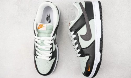 Nike Dunk Low Grey Black Orange Mini Swoosh