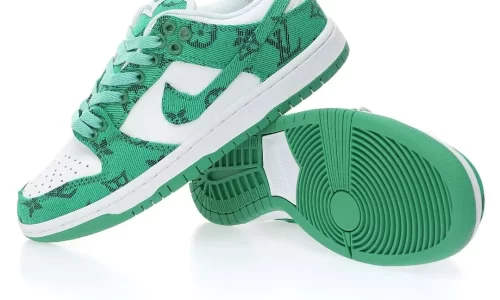 Louis Vuitton x Nike SB Dunk Low”White/Green LV Monogram”