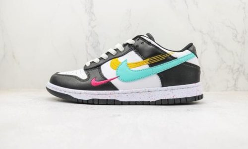 Nike Dunk Low Multi Swooshes Teal Orange