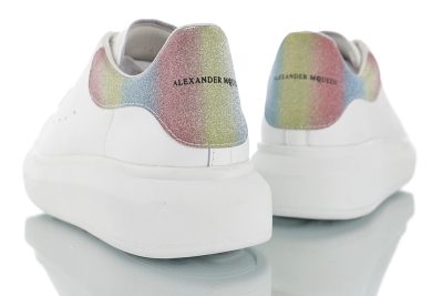 Alexander McQueen sole Leather White skin glittering powder colorful tail