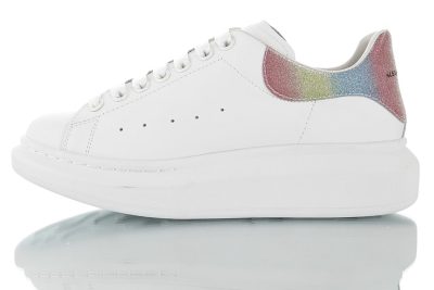 Alexander McQueen sole Leather White skin glittering powder colorful tail