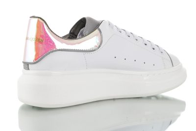 Alexander McQueen sole Leather White leather 3M edge colorful laser tail