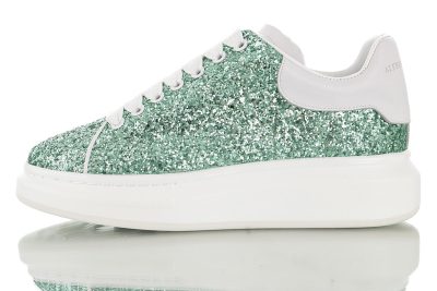 Alexander McQueen sole Leather Glite glitter pink emerald white