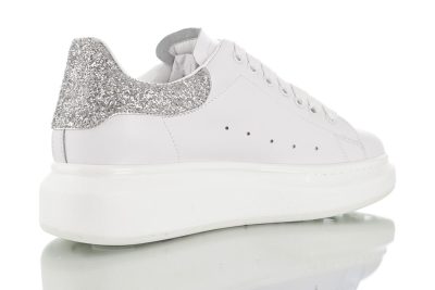 Alexander McQueen sole Leather White skinned wattle thorn flash powder silver tail