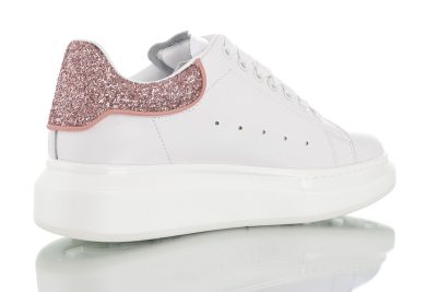 Alexander McQueen sole Leather White skinned wattle thorn flash pink rose pink tail