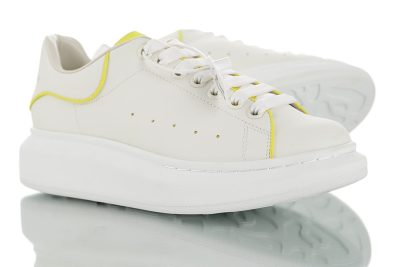 Alexander McQueen sole Leather White leather 3M edge lemon yellow tail