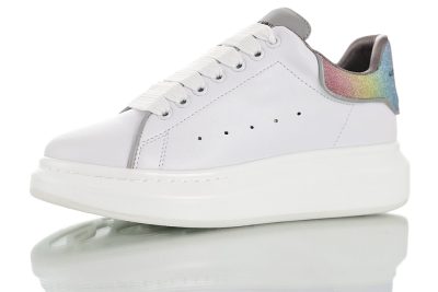 Alexander McQueen sole Leather White leather rainbow tail 3M edge