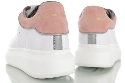 Alexander McQueen sole Leather White coral pink tail 3M edge