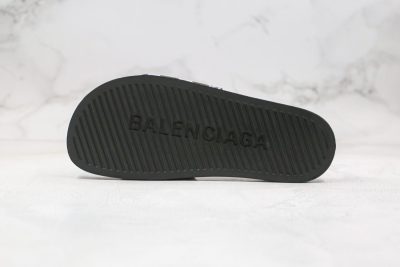 Balenciaga Slippers Silver Black Stripe