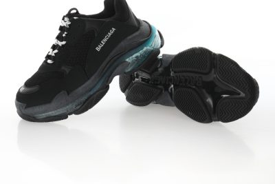 Balenciaga Triple S Black cold ice blue