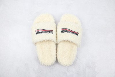 Balenciaga wool slippers Pure white