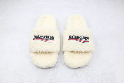 Balenciaga wool slippers Pure white