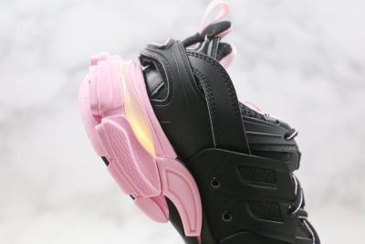 BALENCIAGA Track Mule Clear Sole Sneakers black pink