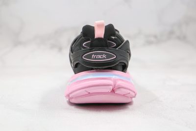 BALENCIAGA Track Mule Clear Sole Sneakers black pink