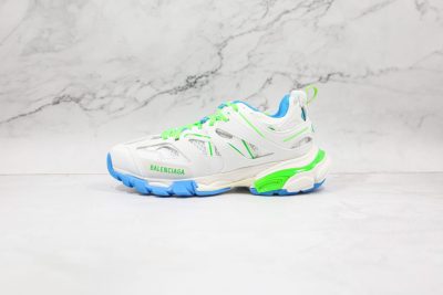 BALENCIAGA Track Mule Clear Sole Sneakers white blue green