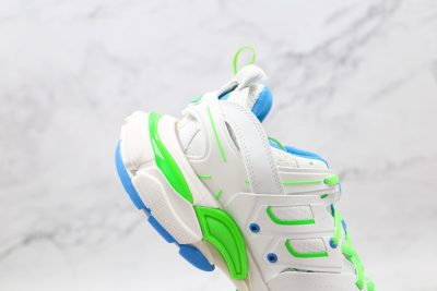 BALENCIAGA Track Mule Clear Sole Sneakers white blue green