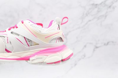 BALENCIAGA Track Mule Clear Sole Sneakers white pink