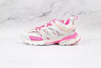 BALENCIAGA Track Mule Clear Sole Sneakers white pink