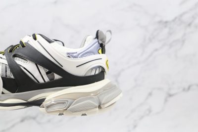 BALENCIAGA Track Mule Clear Sole Sneakers Black and White