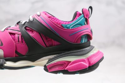BALENCIAGA Track Mule Clear Sole Sneakers pink black