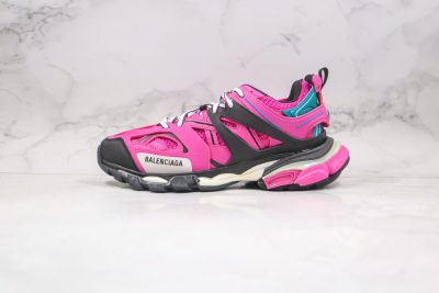 BALENCIAGA Track Mule Clear Sole Sneakers pink black