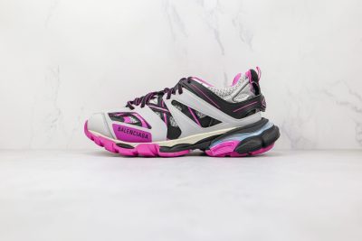 BALENCIAGA Track Mule Clear Sole Sneakers white black pink