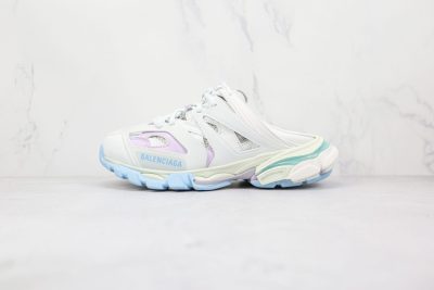 BALENCIAGA Track Mule Clear Sole Sneakers White blue purple