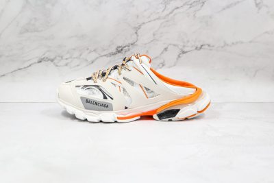 BALENCIAGA Track Mule Clear Sole Sneakers White orange