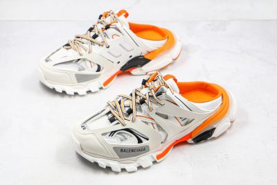 BALENCIAGA Track Mule Clear Sole Sneakers White orange