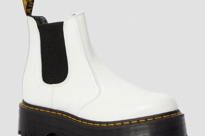 DR. MARTENS 2976 QUAD PLATFORM CHELSEA WHITE
