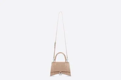 HOURGLASS SHOULDER BAG – MINK CROCODILE