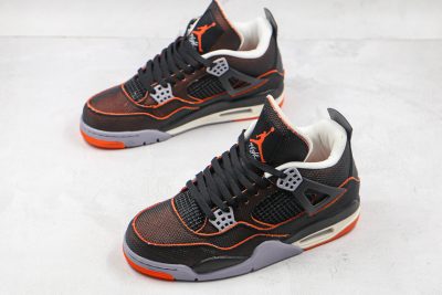 NIKE Air Jordan 4 Black orange starfish orange