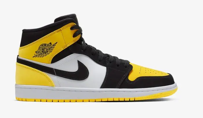 JORDAN 1 MID YELLOW TOE BLACK