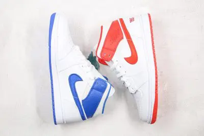 JORDAN 1 Mid White Red Blue