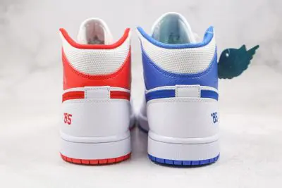 JORDAN 1 Mid White Red Blue