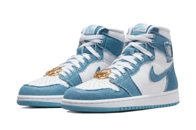 Jordan WMNS 1 Retro High OG White/Boarder Blue-Metallic Gold